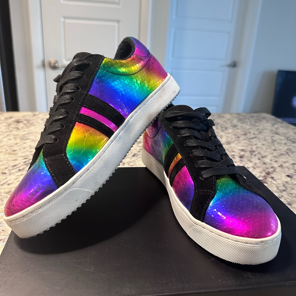INC Rainbow Snakeskin Sneakers